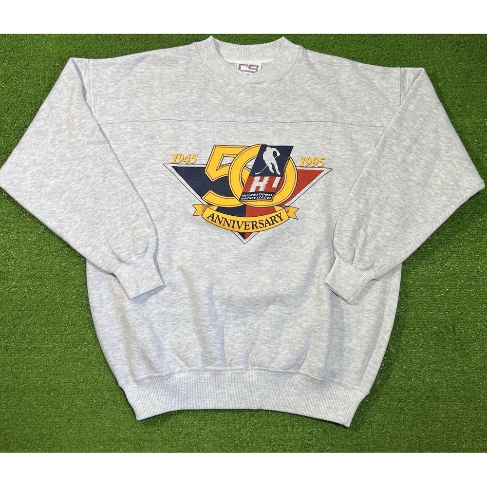 Vintage‎ IHL Sweatshirt LG 50th Anniversary Hockey Sweater NHL 1995 NWOT